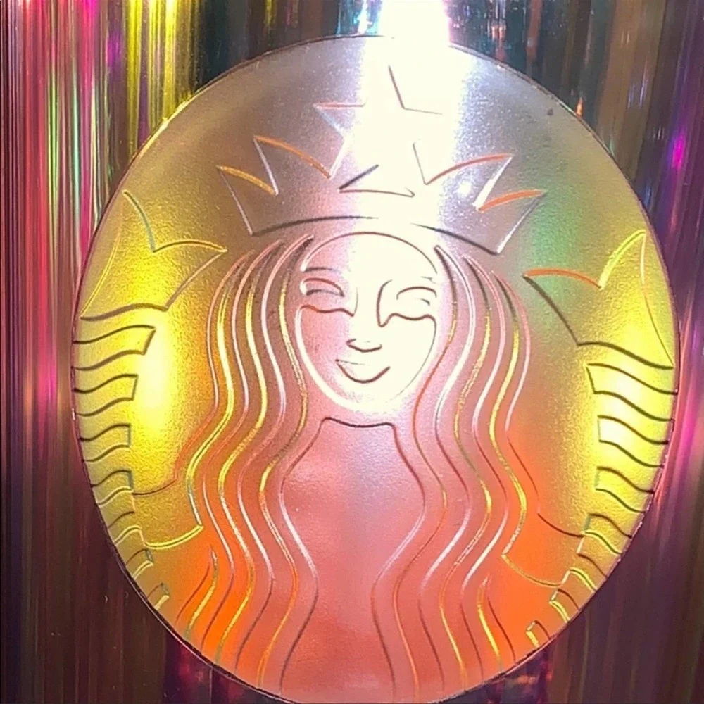 🆕 NWT Starbucks Collectable Iridescent Rose gold Pink Venti Iced Dome Tumbler